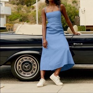 Reformation Starfruit Linen Dress in Parisian Blue Size 4